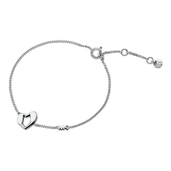 Romantický stříbrný náramek se srdíčkem Love Kors MKC1778040