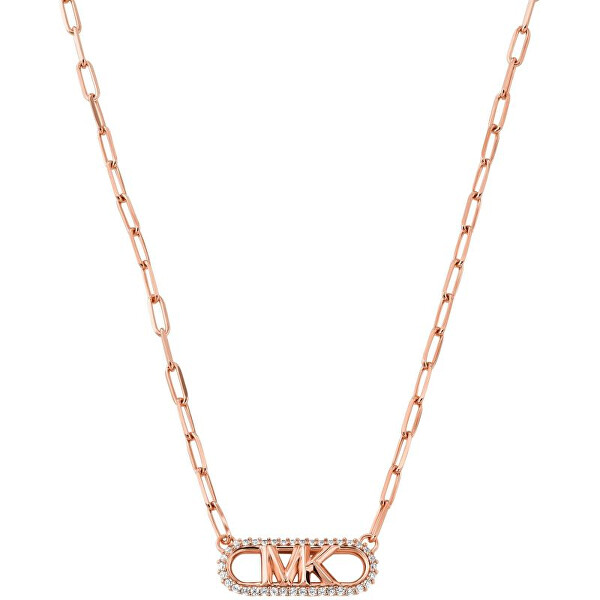 Slušivý bronzový náhrdelník s kubickými zirkony MKC1655CZ791