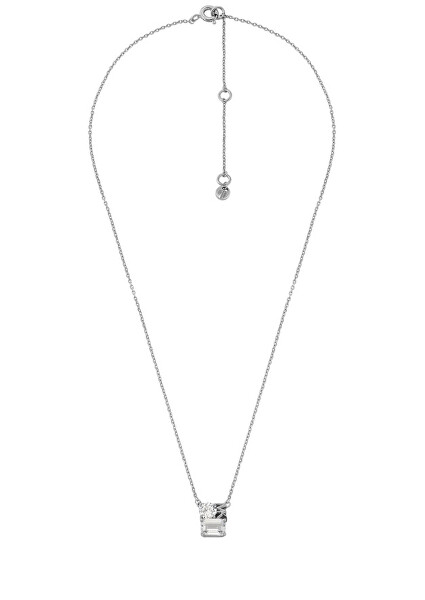 Slušivý strieborný náhrdelník so zirkónmi MKC1660CZ040