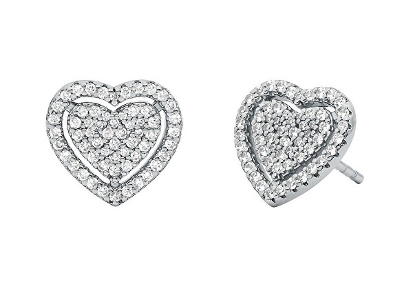 Srdíčkové náušnice se zirkony Kors Love MKC1750CZ040