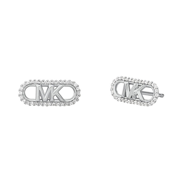 Cercei stilați din argint cu pietre de zircon MKC1657CZ040