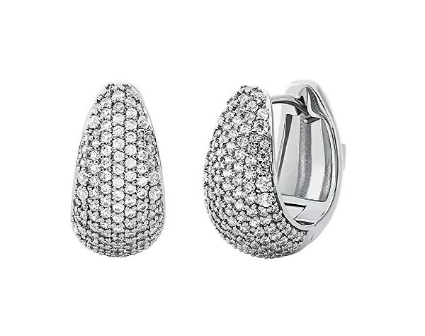Třpytivé kruhové náušnice Teardrop Metallic Muse MKJ8580040