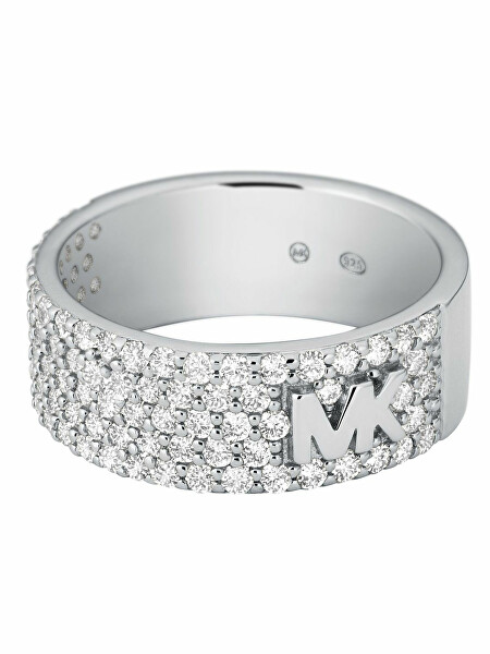 Třpytivý stříbrný prsten se zirkony MKC1555AN040