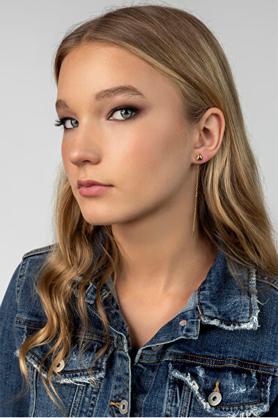 Dlouhé řetízkové náušnice se srdíčkem MCE250388G