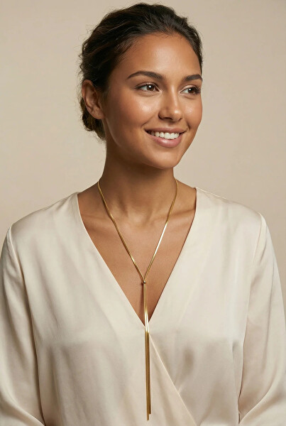 Dlouhý pozlacený náhrdelník Rush Gold MCN260632G