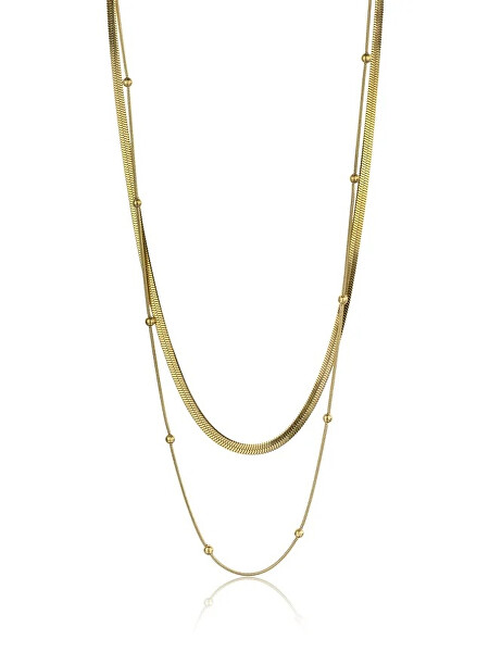 Colier dublu placat cu aur Evangeline Gold Necklace MCN23089G