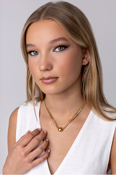 Dvojitý pozlacený náhrdelník Skye Gold Necklace MCN24001G