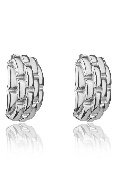 Extravagantní ocelové náušnice Cassidy Silver Earrings MCE24007S