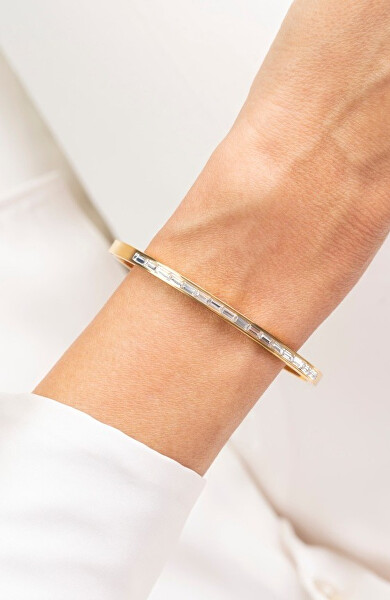 Luxusní pevný náramek s krystaly MCB250230G
