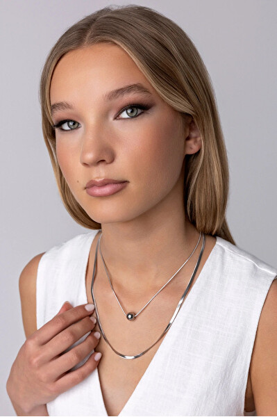 Módní ocelový náhrdelník Luna Silver Necklace MCN250257S