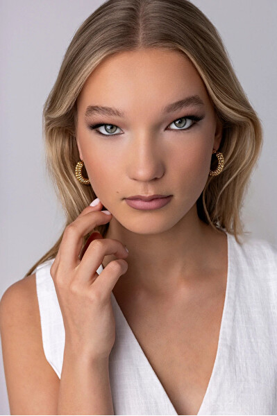 Originální pozlacené náušnice Ayla Gold Earrings MCE250201G