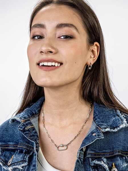 Ocelové kruhové náušnice Everly Silver Earrings MCE23023S