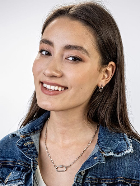 Ocelové kruhové náušnice Everly Silver Earrings MCE23023S