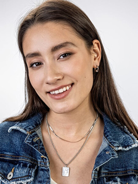 Ocelové kruhové náušnice Everly Silver Earrings MCE23023S