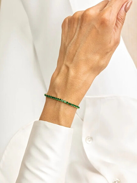Aranyozott karkötő Tessa Green Bracelet MCB23055G