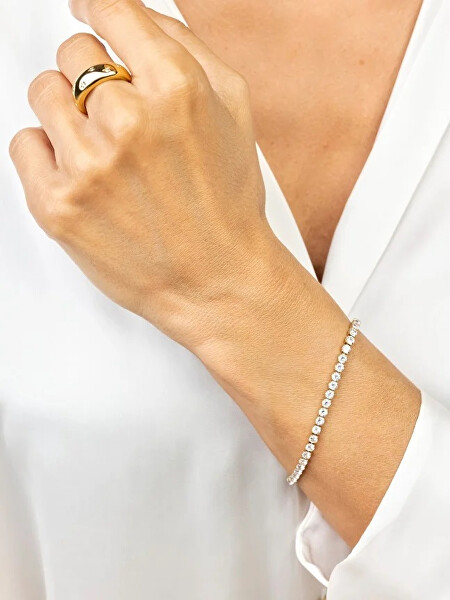 Aranyozott karkötő Tessa White Bracelet MCB23057G