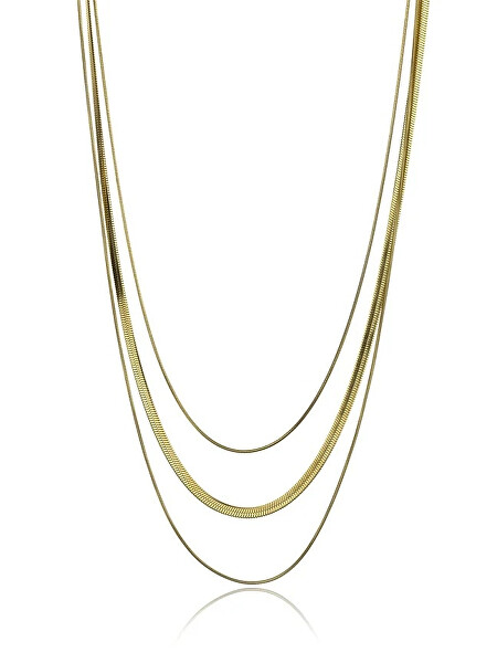 Colier triplu placat cu aur Octavia Grey Necklace MCN23102G