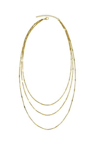 Trojitý pozlacený náhrdelník Velmira Gold MCN260630G