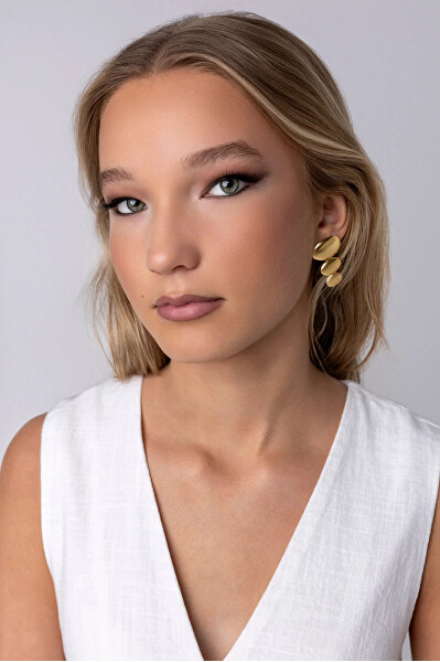 Výrazné pozlacené náušnice Amelie Gold Earrings MCE250216G