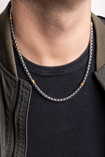 Výrazný pánský bicolor řetízek z oceli MCGN5071SG
