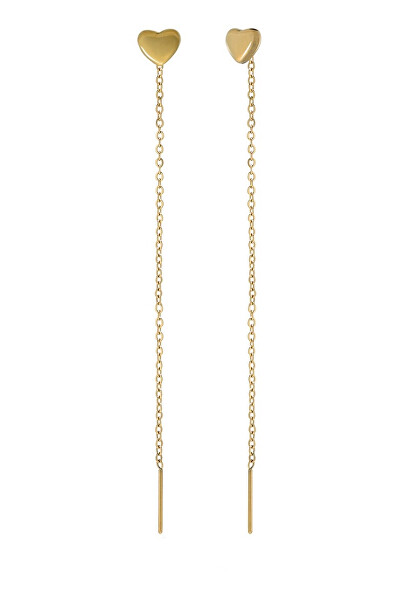 Dlouhé řetízkové náušnice se srdíčkem MCE250388G
