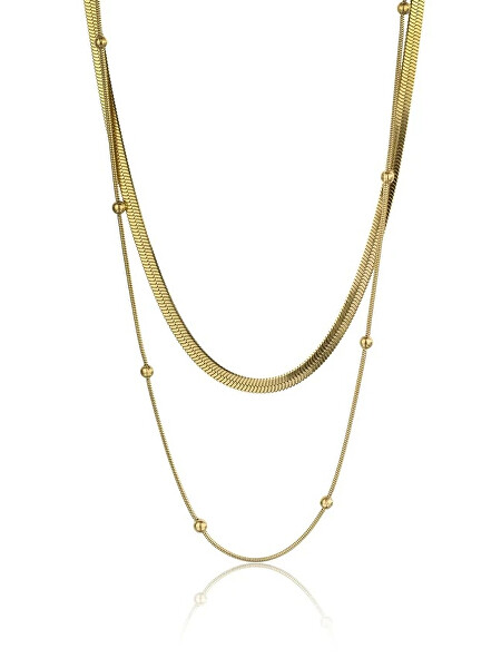 Colier dublu placat cu aur Evangeline Gold Necklace MCN23089G