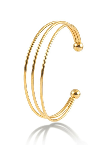 Elegantní trojitý náramek z pozlacené oceli MCB250414G
