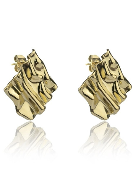Fashion pozlacené náušnice z oceli MCE24015G