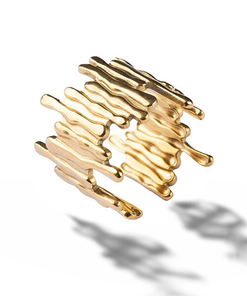 Jedinečný otevřený prsten z pozlacené oceli MCR250351G