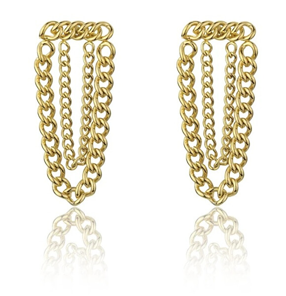 Cercei frumoși placați cu aur Celine Gold Earrings MCE23134G