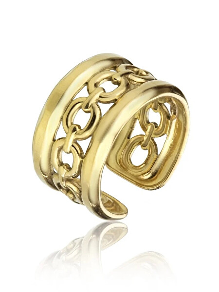 Masivní otevřený pozlacený prsten Maria Gold Ring MCR23011G