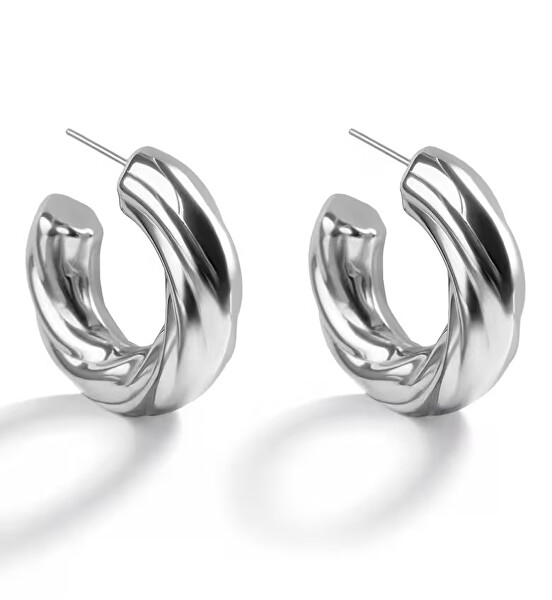 Moderní ocelové kruhy Celeste Silver Earrings MCE250192S