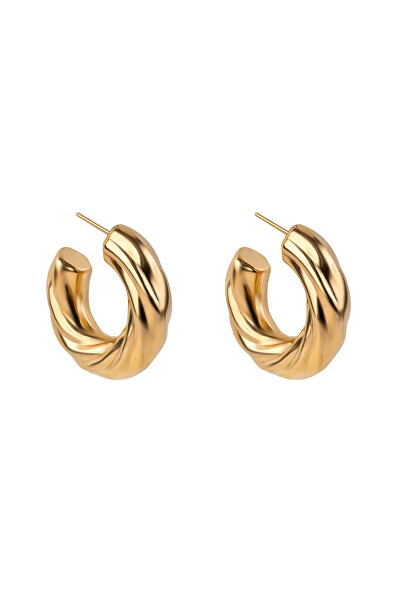 Moderní pozlacené kruhy Celeste Gold Earrings MCE250192G