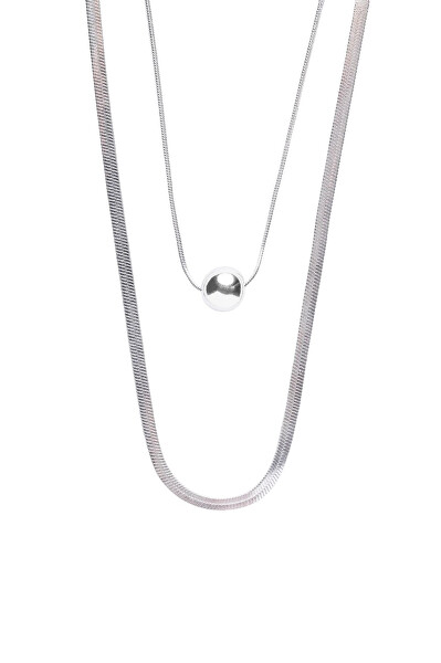 Módní ocelový náhrdelník Luna Silver Necklace MCN250257S