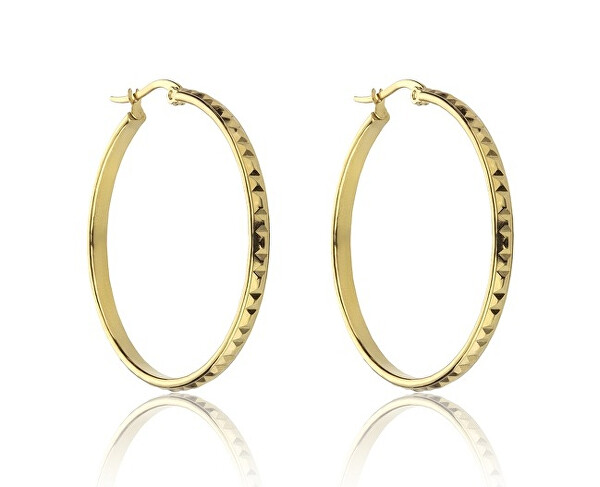 Pozlacené kruhové náušnice Addison Gold Earrings MCE23017G