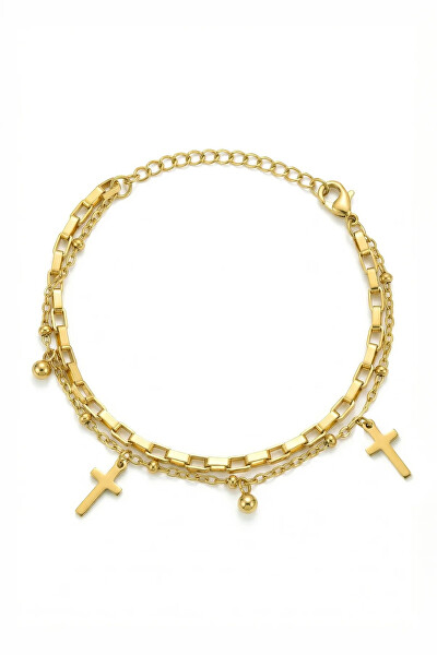 Pozlacený dvojitý náramek Leaf Gold MCB260614G