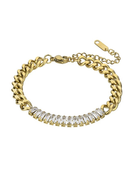 Vergoldetes Armband mit Zirkonen Fiona White Bracelet MCB23068G