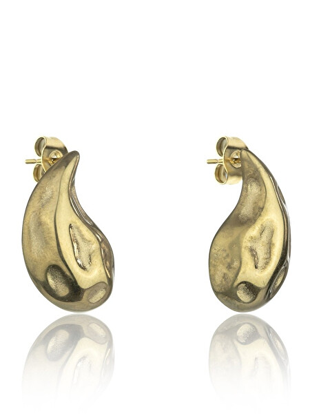 Stylové pozlacené náušnice Tear Drop MCE24030G