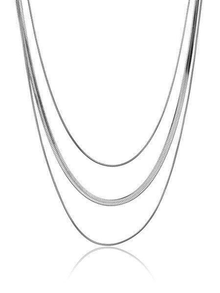 Trojitý ocelový náhrdelník Kayla Silver Necklace MCN23102S