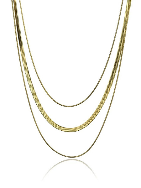 Trojitý pozlacený náhrdelník Octavia Grey Necklace MCN23102G