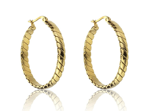 Elegantní kruhové náušnice Stella Gold Earrings MCE23014G