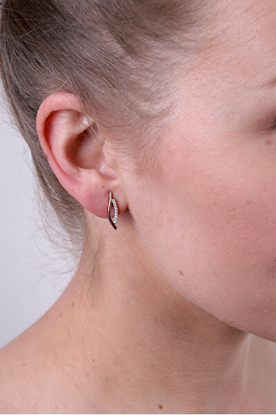 Eleganti orecchini bicolore con zirconi E0001350