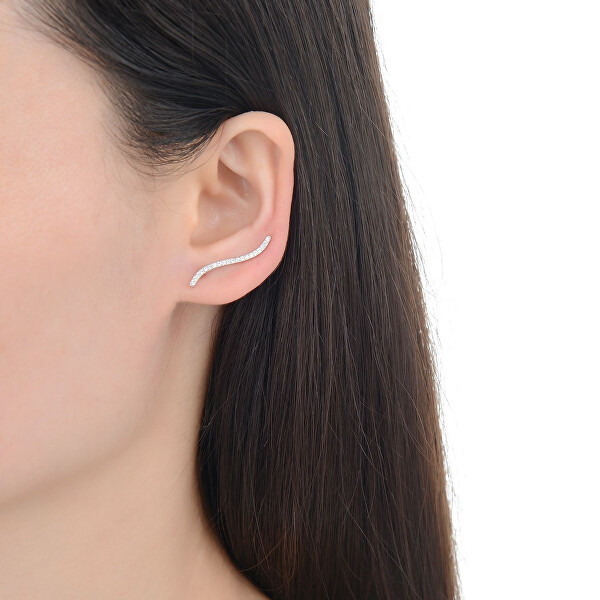 elegante längliche Ohrringe aus Silber E0002381