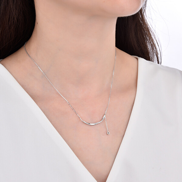Elegantní stříbrný náhrdelník se zirkony ETERNITY N0000880
