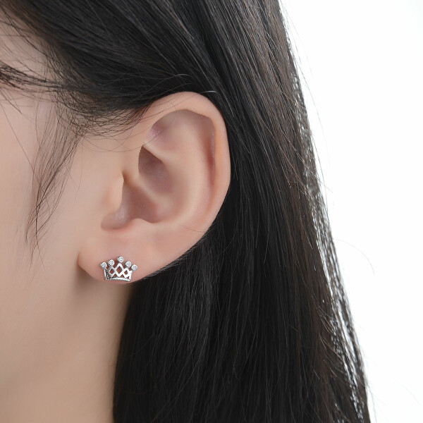 Gyönyörű ezüst fülbevaló Korona E0002352