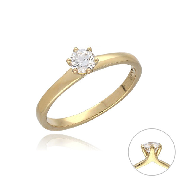 Luxusní diamantový prsten ze žlutého zlata RAL00057-P