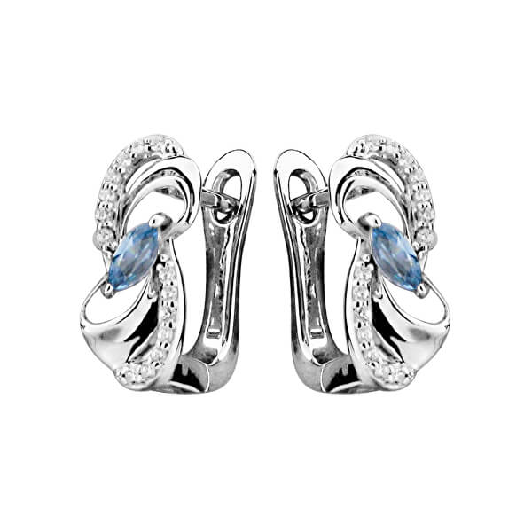 EG000084 Luxus ezüst fülbevaló kék topázzal