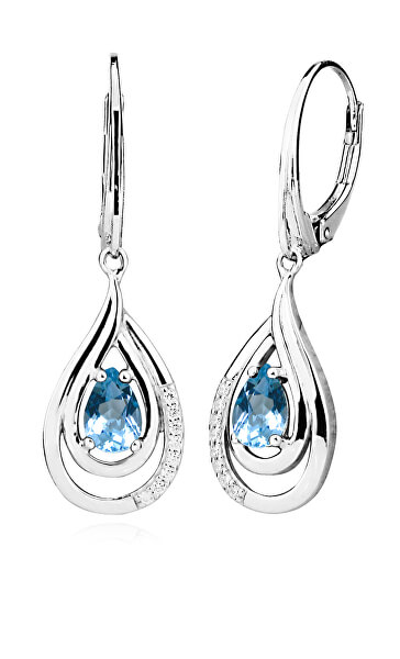 Luxus ezüst fülbevalók topáz és cirkónium kővel EG000005