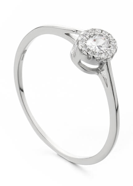 Luxusní stříbrný prsten s čirými zirkony R00020