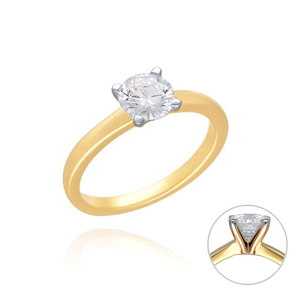Luxusní zlatý prsten s laboratorními diamanty RAL00204-P